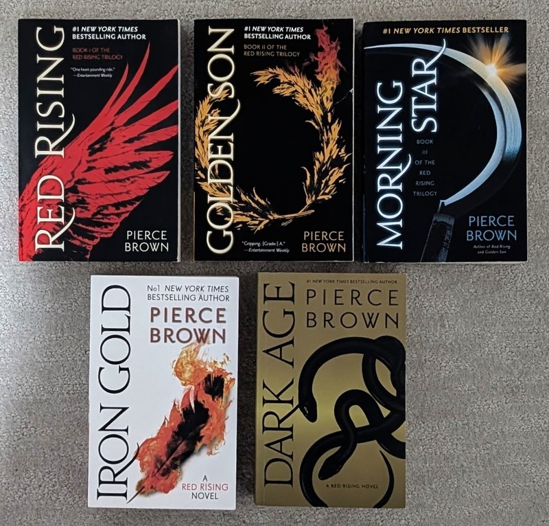 Pierce Brown = RED RISING series = 5 softcovers