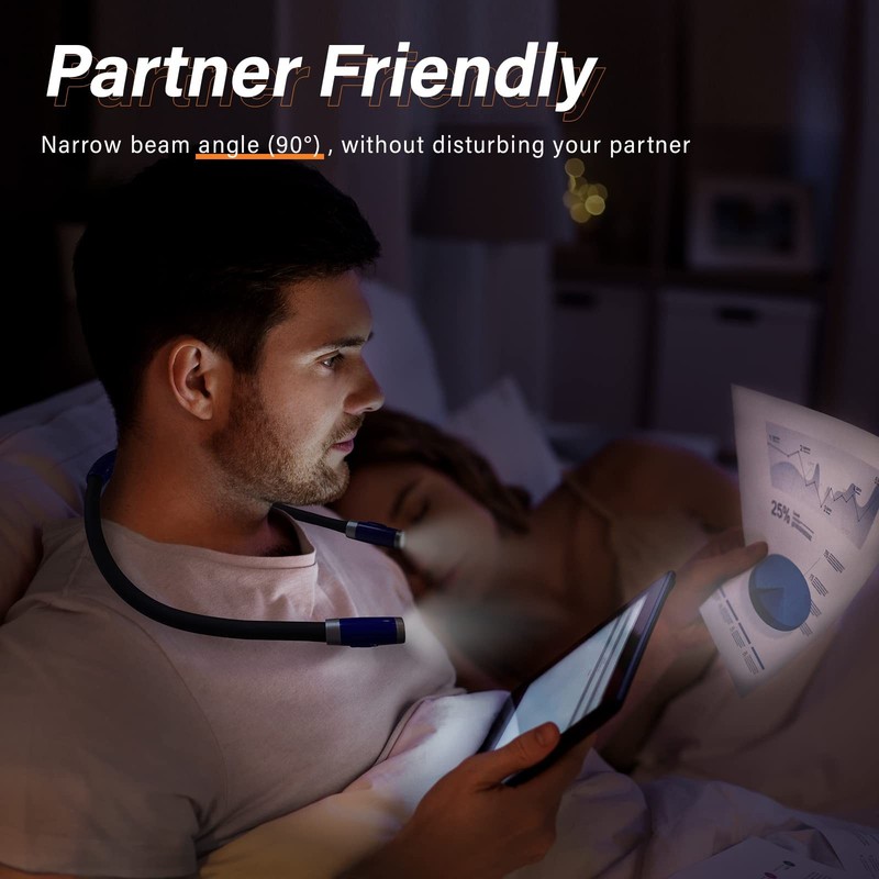 Vekkia Rechargeable LED Neck Book Light for Reading in Bed gallery