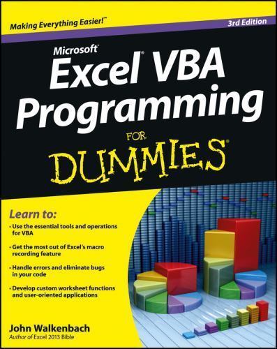 Excel VBA Programming for Dummies: Th- paperback, 9781118490372, John Walkenbach