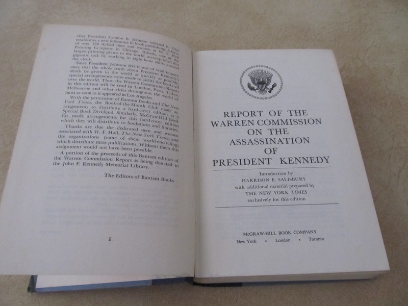 Report of the Warren Commission New York Times Edition 1964 McGraw Hill Publ. gallery