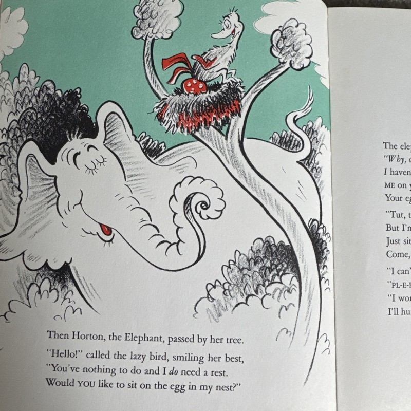 Vintage 1940 Horton Hatches The Egg Dr Seuss HC w/ Original Dust Jacket gallery