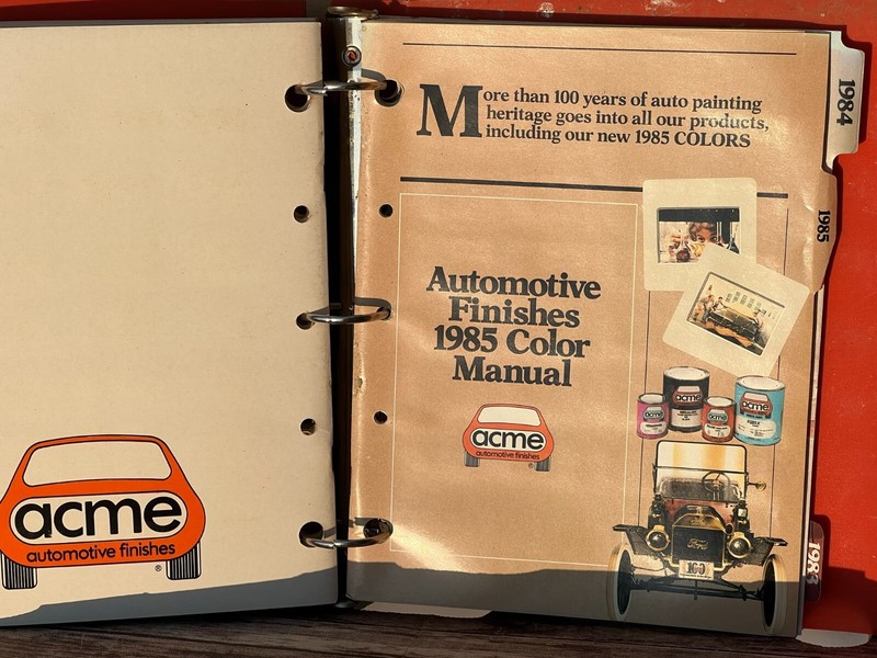 1983 1984 1985 1986 1987 1988 1989 ACME AUTOMOTIVE COLOR PAINT CHIP CODE BOOK. gallery