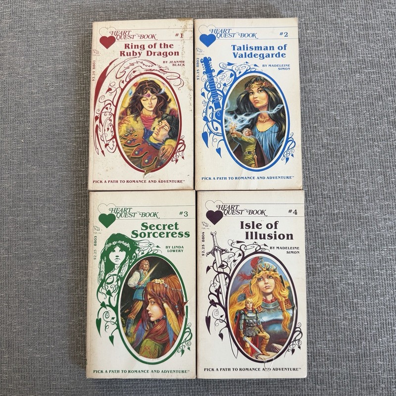 1983 TSR Heart Quest Book Lot # 1 2 3 4 – 1983 First Printing CYOA Heartquest