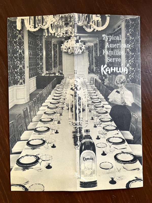 MCM Kahlua 1950s/60s Drink Recipe Booklet, Typical Families Serve