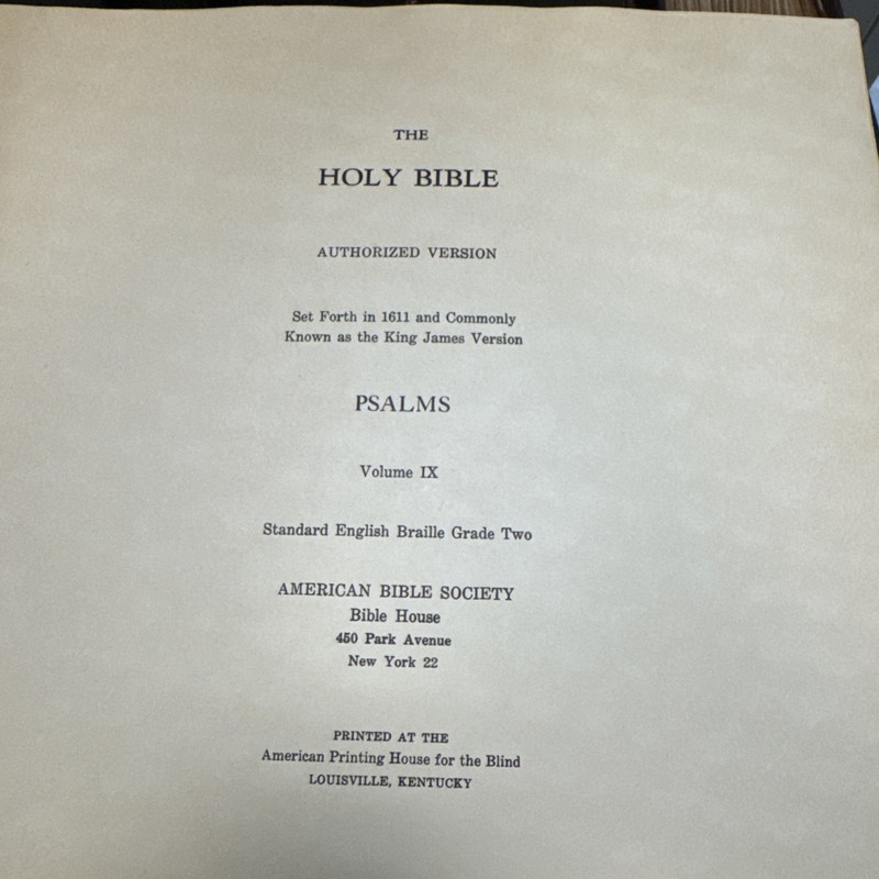 King James Version Braille Bible Complete Set 1-18 Standard English Braille gallery