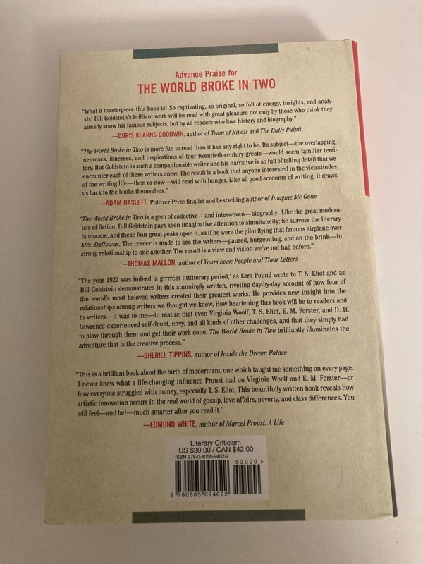 World Broke in Two by Bill Goldstein (2017, HC) 1st Printing w/Protective Cover gallery