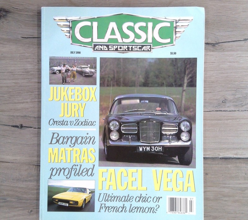 Classic and Sportscar Magazine July 1990 Facel Vega Jukebox Jury