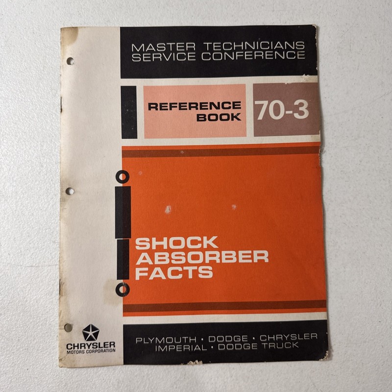 Chrysler 1970 Shock Absorber Facts Master Tech Reference Book
