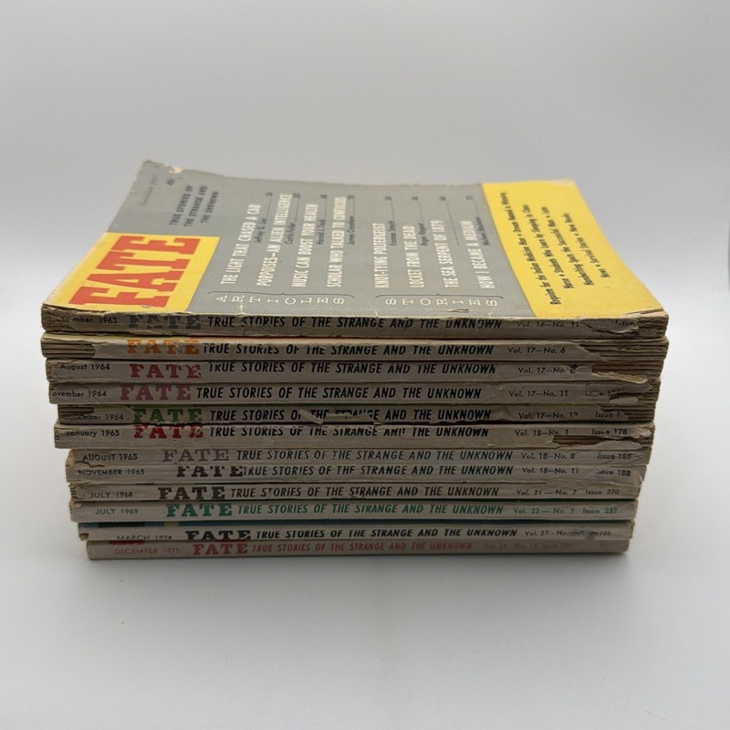 FATE Magazine Lot 12 Issues Vtg UFO Saucers Occult Paranormal Pulp Digest