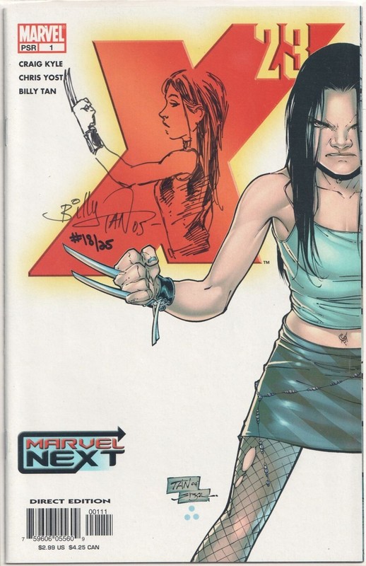 X-23 #1 #2 SET SIGNED BILLY TAN REMARKED SKETCH COA LTD 25 MARVEL COMICS MOVIE
