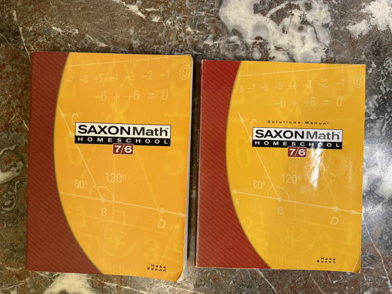 Saxon Math Homeschool 7/6 Textbook and Solutions Manual 2005 Softcover