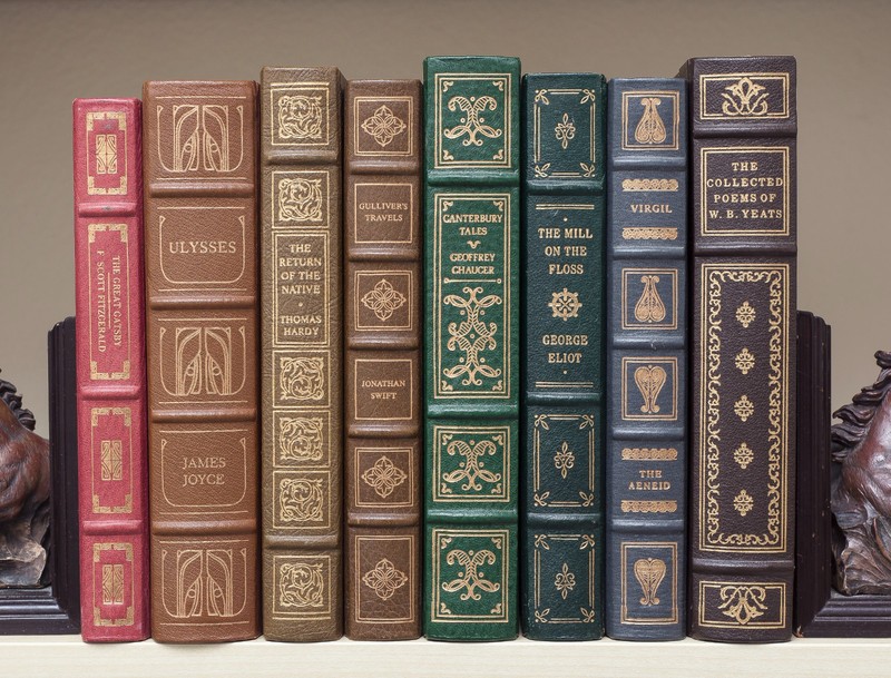 Lot Of 8 FRANKLIN LIBRARY Quarter Bound Leather Gold Gilt Books 1/4 Decor VTG