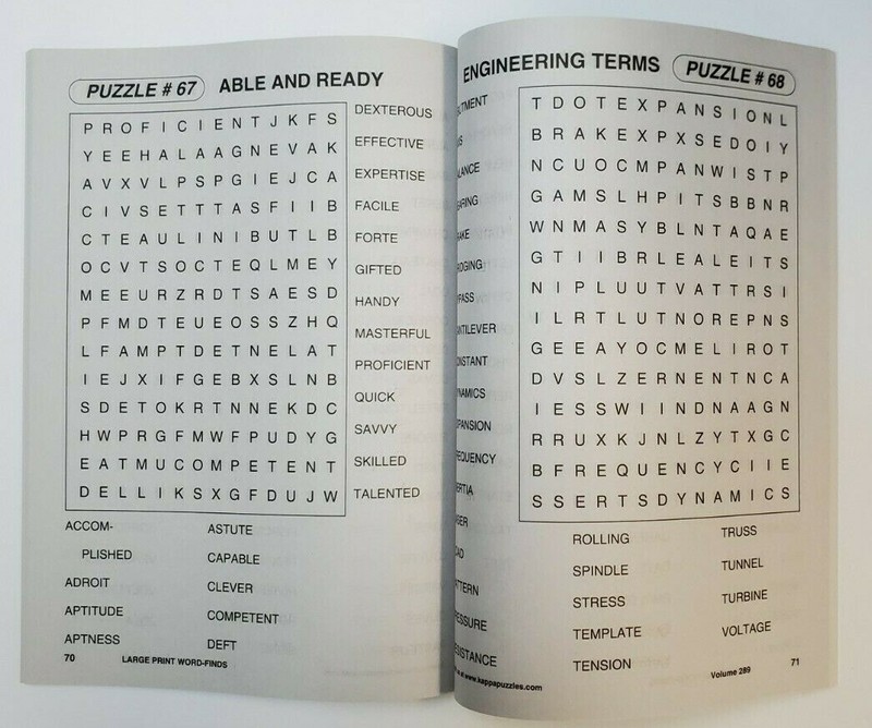 4 New Large Print Word-Finds Puzzle Books Kappa Games Vol #509-512~ Search,Hunt gallery
