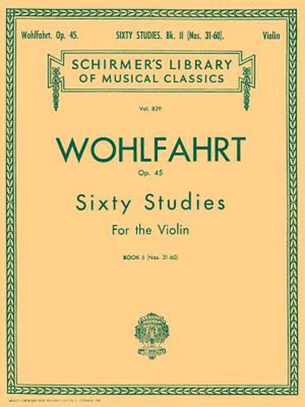 Wohlfahrt – 60 Studies, Op. 45 – Book 2: Violin Method (English) Paperback Book