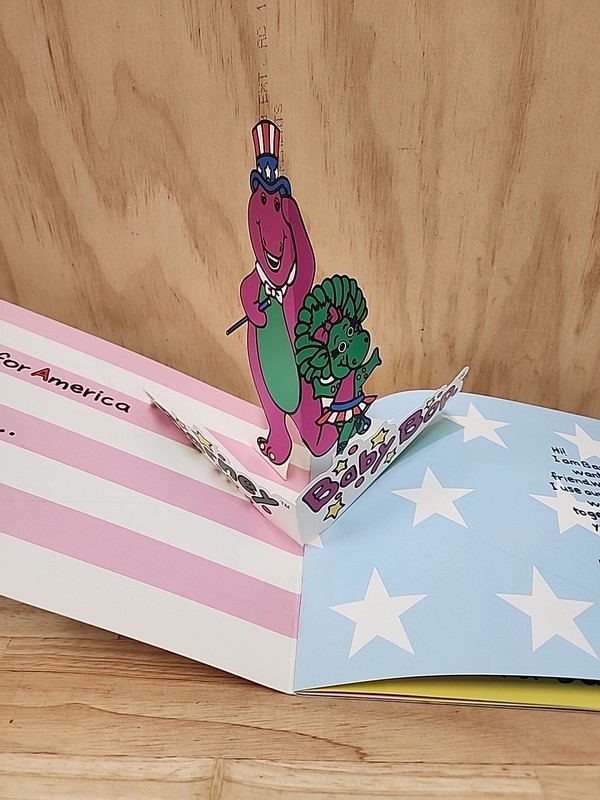 Barney The Dinosaur Pop Up Book The Wonderful World Of Barney T-Shirts Vtg RARE gallery