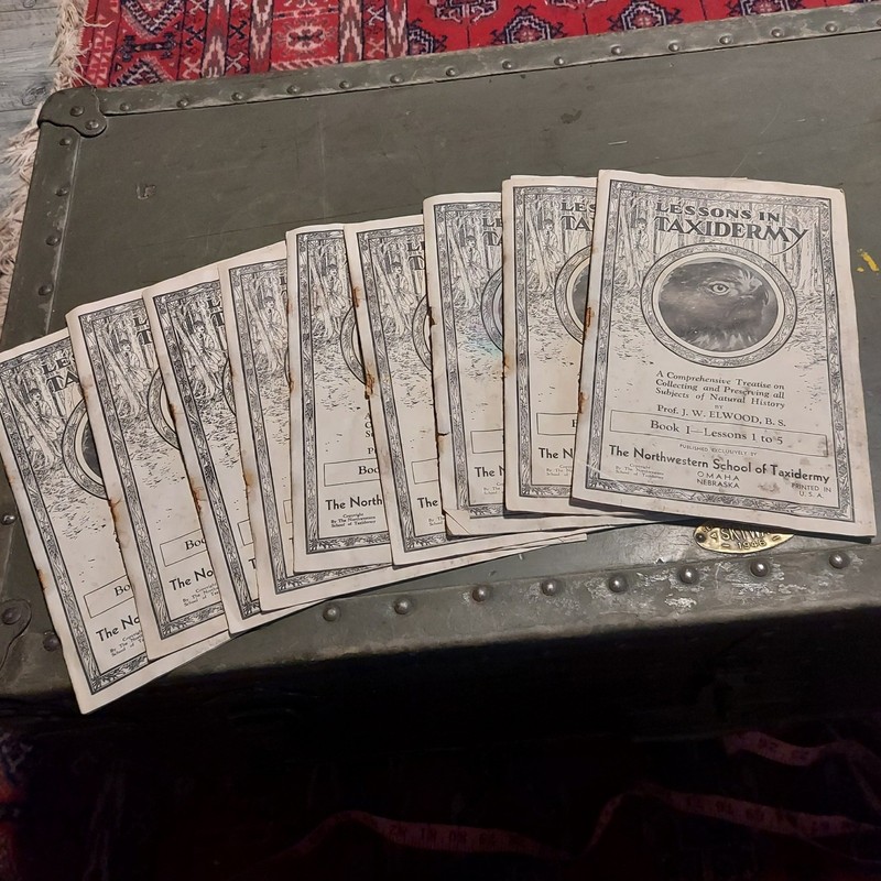 Vintage Lessons in Taxidermy Books 1-9 Northwestern School of Taxidermy Elwood
