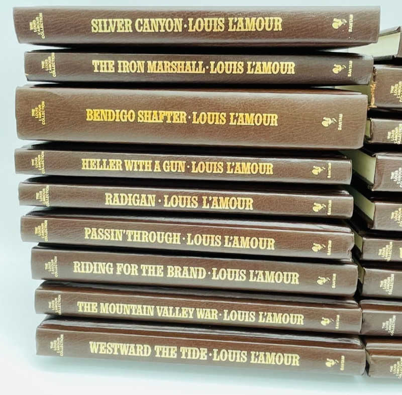 Louis L'Amour Collection Leatherette Hardcover Lot of 18 w/Louis Lamour Frontier gallery