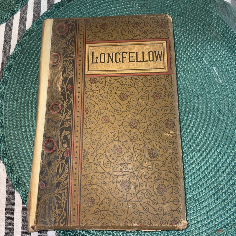 Old Vtg 18889The Poetical Works Of Henry Wadsworth Longfellow Hardcover Book