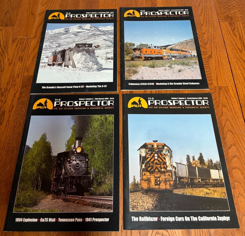 The Prospector Magazine 2008 Volume 7 #1, 2, 3, 4 Rio Grande Modeling Trains