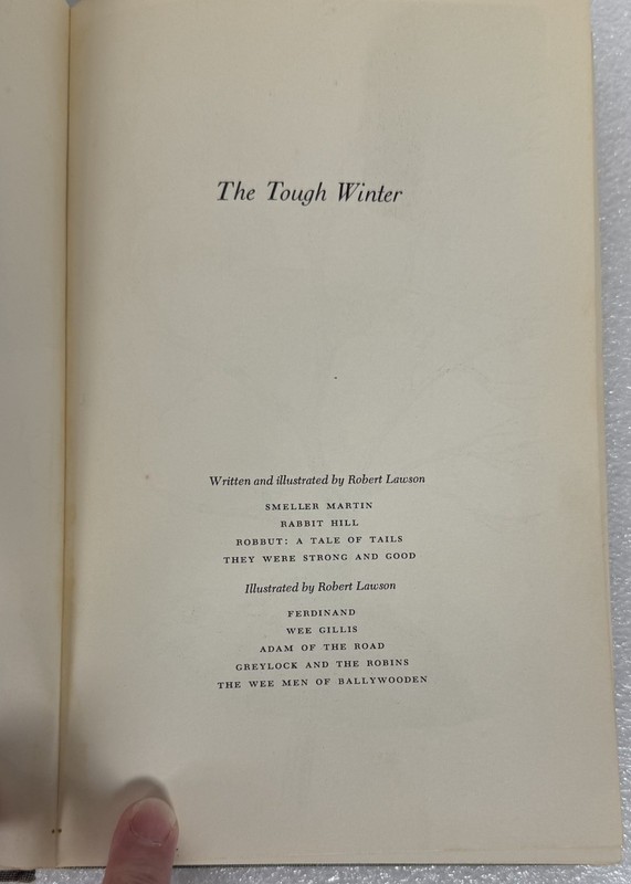 The Tough Winter By Robert Lawson 1956 Hardcover Viking Press gallery
