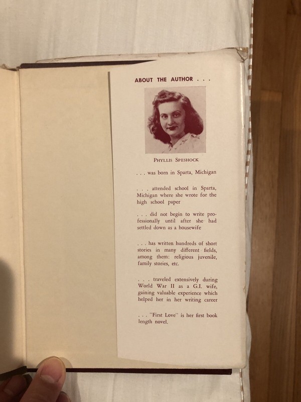 First Love by Phyllis Speshock 1954 Hardcover Dust Jacket gallery