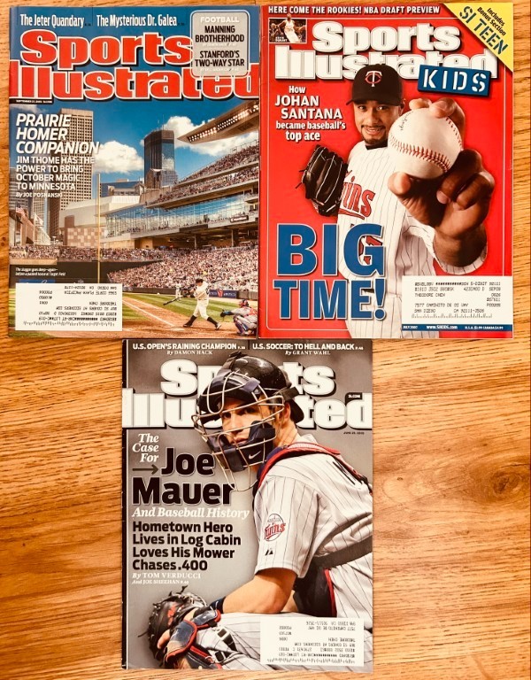 3 Twins Sports Illustrated & SI Kids magazines Joe Mauer Jim Thome Johan Santana