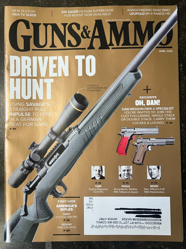 Guns & Ammo Magazine April 2026 Driven to Hunt NEW