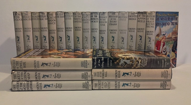 1940’s NANCY DREW Mystery Stories Lot (22) by Carolyn Keene, Dust Jackets, VG