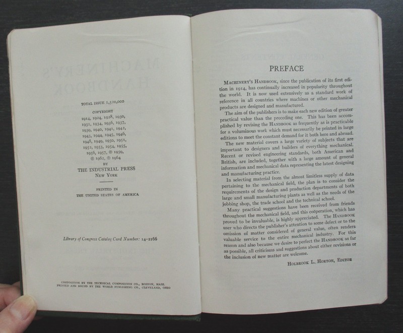 Machinery's Handbook by Erik Oberg & F. D. Jones Seventeenth Edition gallery