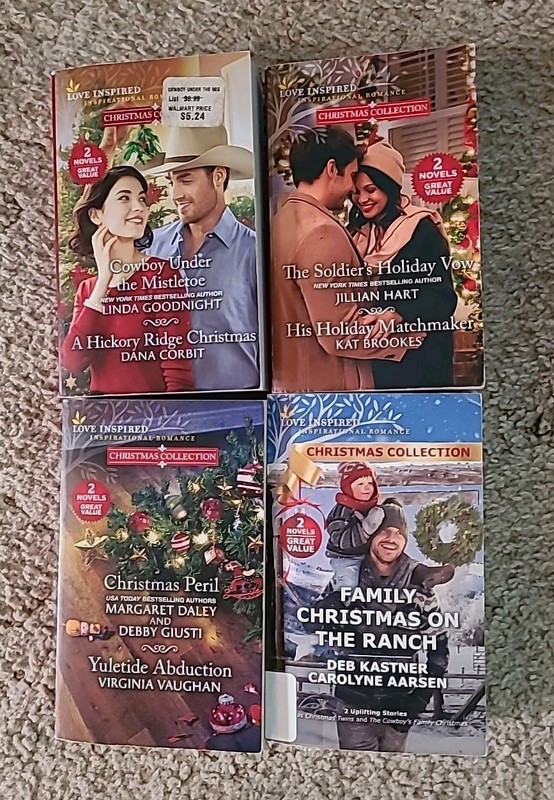 LOVE INSPIRED ROMANCE «CHRISTMAS COLLECTION» LOT OF 4 2-IN-1 PAPERBACK BOOKS
