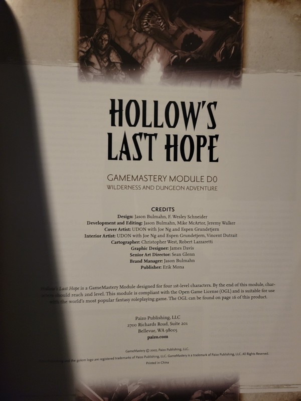 GameMastery Module Hollow's Last Hope Paizo Roleplaying Game Book D1 Kobold King gallery