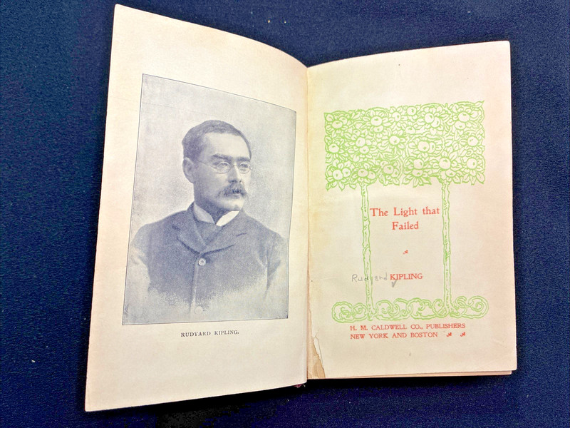 1899 The Light That Failed Rudyard Kipling Red Hardcover Book HM Caldwell Co