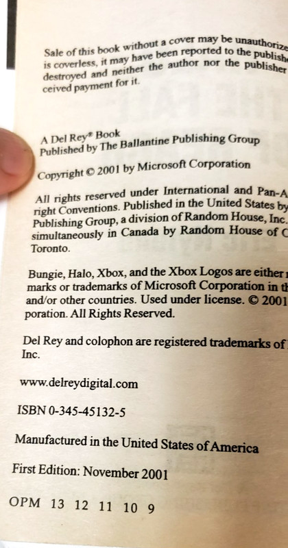 Halo The Fall Of Reach Eric Nylund First Edition XBOX Paper BackBook gallery