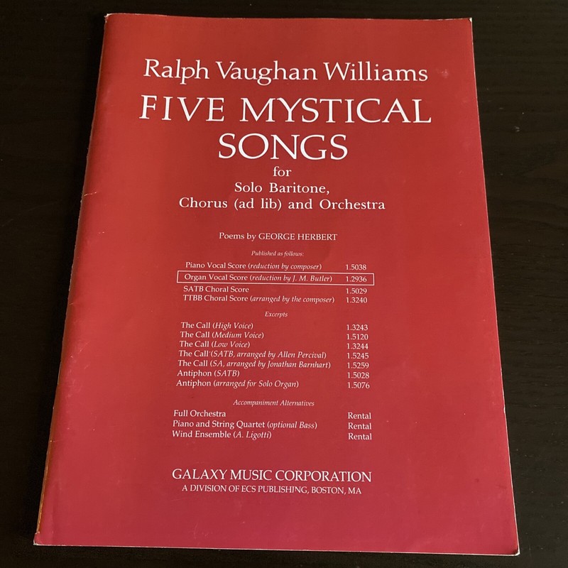 5 Mystical Songs: Vocal Score by Ralph Vaughan Williams