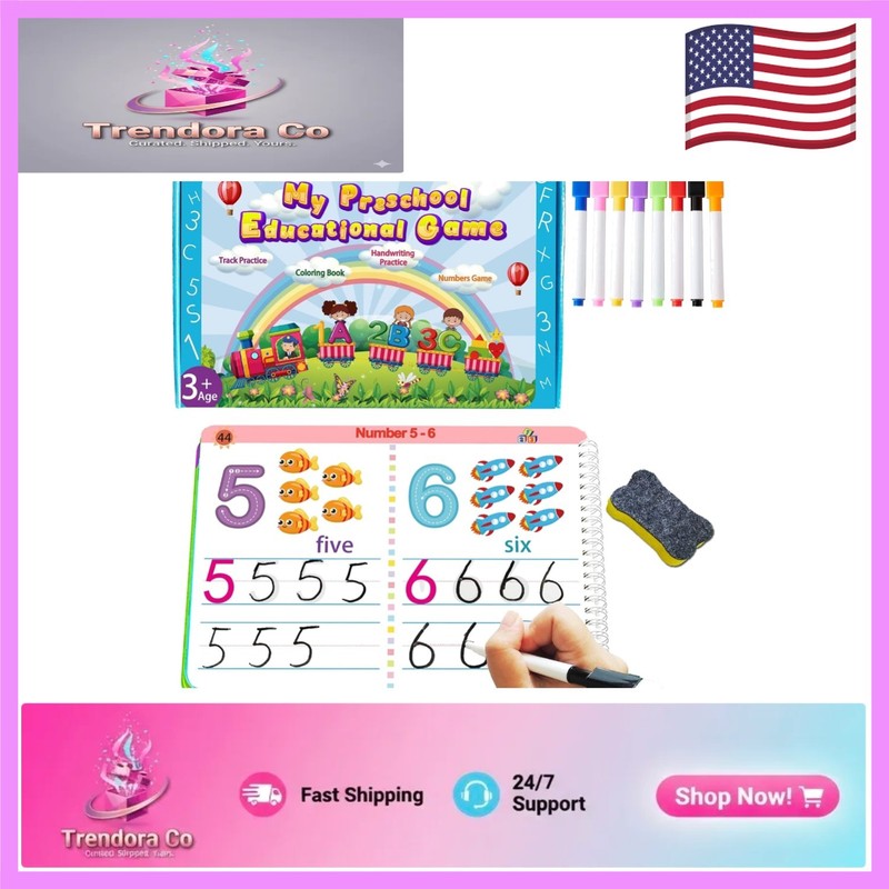Multi-Theme Tracing Workbook for Preschoolers – Fun Learning with Erasable Pages