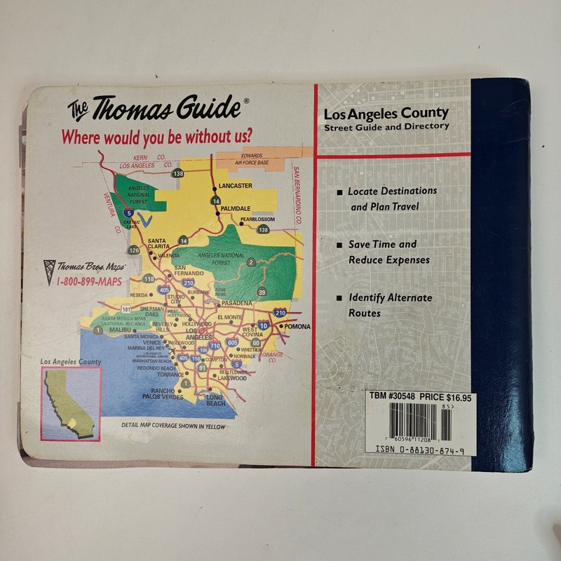 1998 Thomas Guide Los Angeles County Street Atlas Map Book Vintage LA gallery