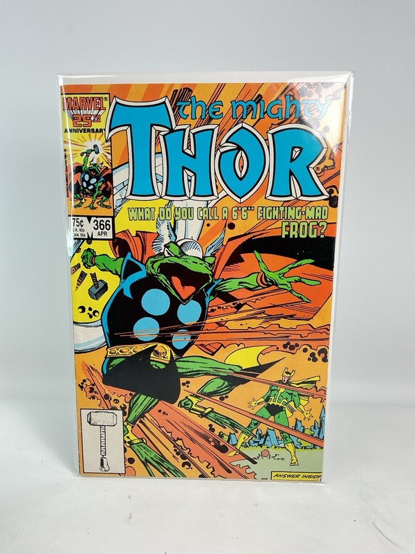 The Mighty Thor # 366 – Marvel Comics 1986 – 1st Throg Cover – GOOD