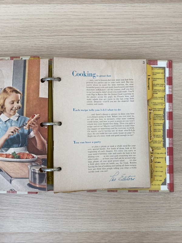Better Homes and Gardens Junior Cook Book 1955 First Edition 3-Ring HC Binder gallery