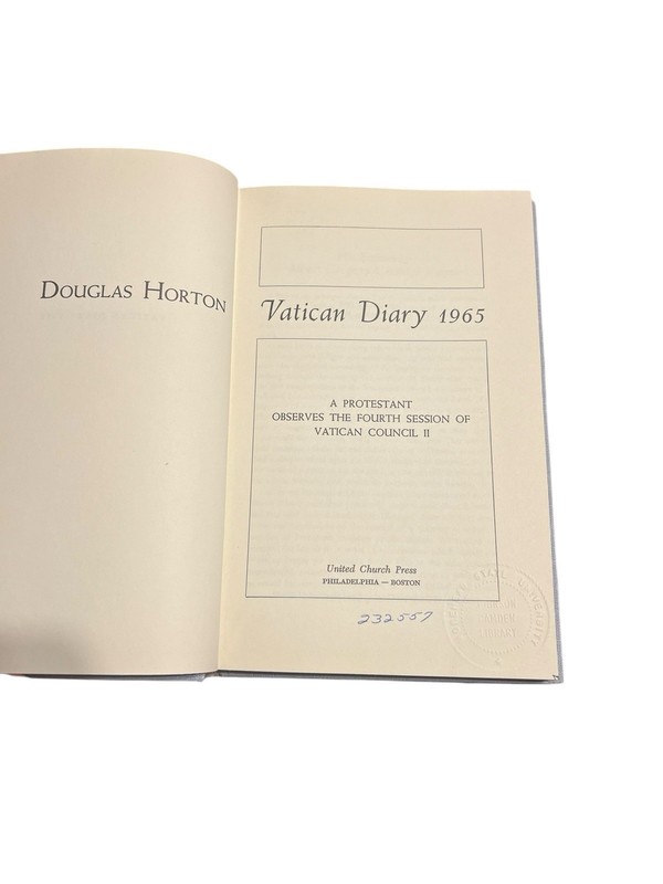 Vatican diary 1963 Douglas Horton Hardcover Published By United Church Press gallery