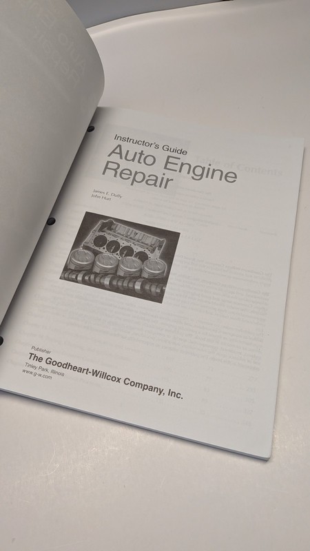Instructor's Guide Auto Engine Repair by James E. Duffy John Hurt 9781590704028 gallery