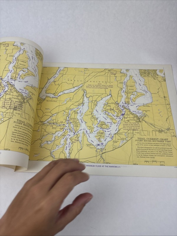 Tidal Current Charts Puget Sound Southern Part Third Edition 1973 US Dept Comme gallery