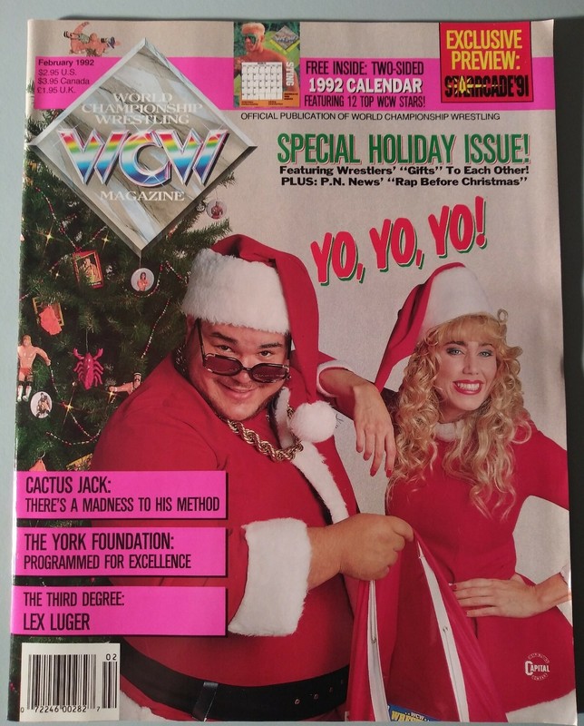 WCW MAGAZINE February 1992 P.N. News Sting Calendar Poster WWF PWI
