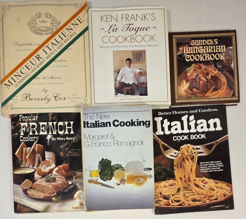 Lot 6 Vintage European Cookbooks Ken Frank Gundel’s Hungarian Italian French