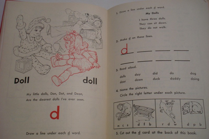 Lot of 7 Vintage Learning Phonics Reading Paperback Workbooks 1950 to 1987 gallery
