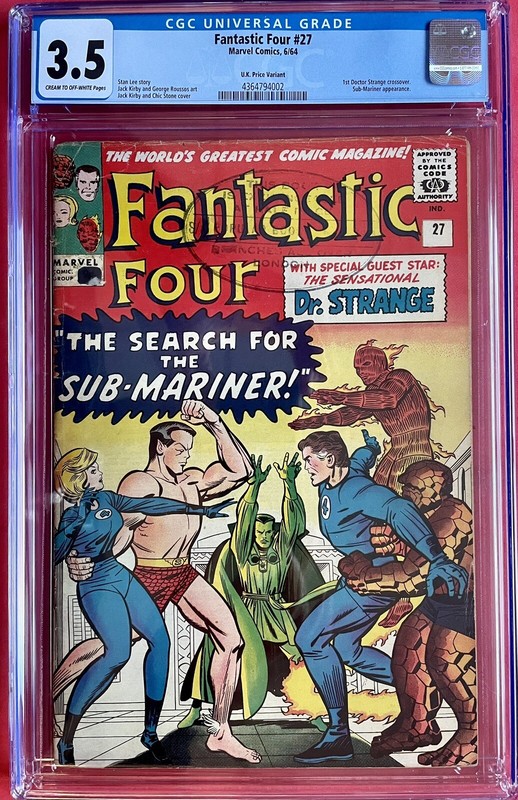 Fantastic Four #27 (1964) Sub-Mariner & Doctor Strange Appearance CGC 3.5