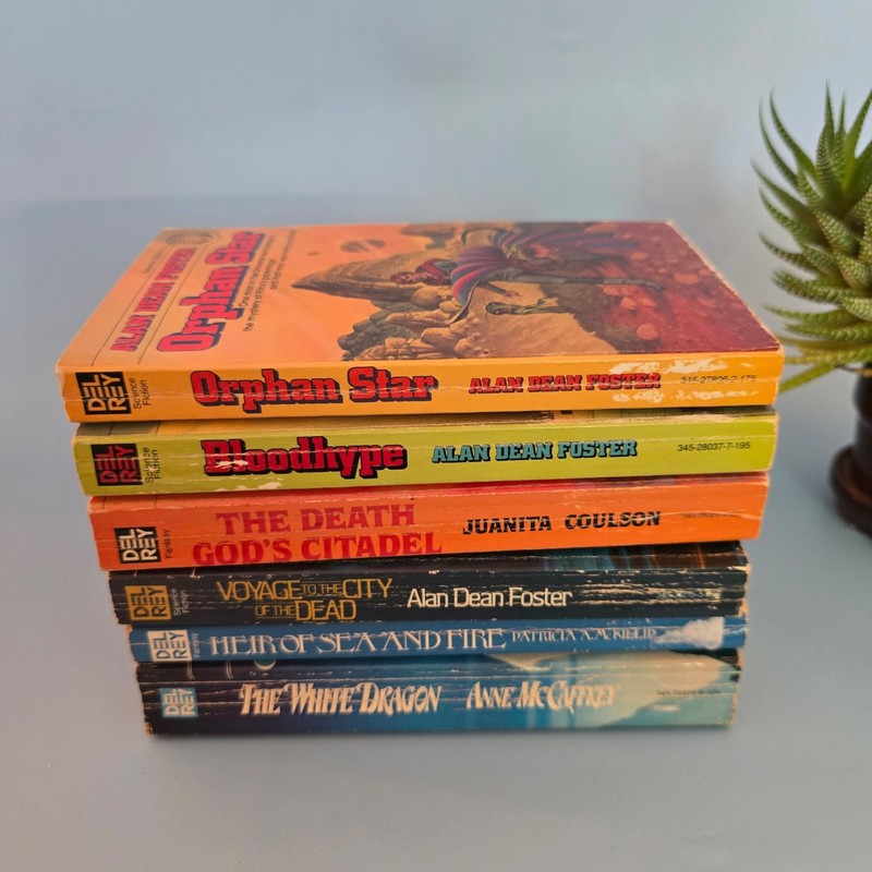 Vintage Del Rey Sci-Fi Fantasy Paperback Lot 6 Foster McCaffrey McKillip 70s 80s gallery