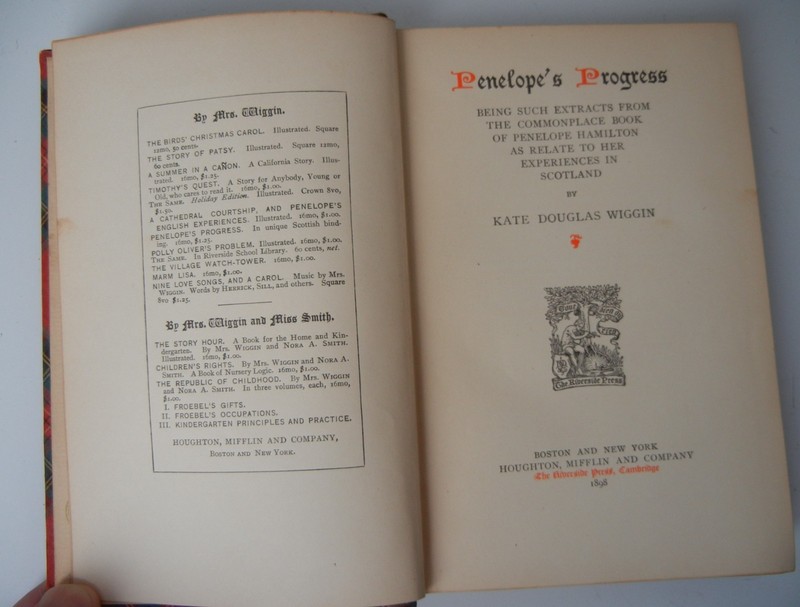 Penelope's Progress by Kate Douglas Wiggin, 1898 Cloth gallery