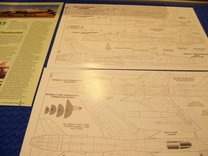 REPUBLIC F-105 THUNDERCHIEF "THUD"..HISTORY/PROFILES/2-PAGES OF 5-VIEWS (472MM) gallery