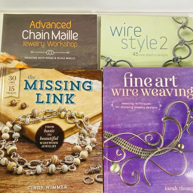 Fine Art Wire Weaving LOT OF 4 w/ Missing Link, Wire Style 2, & Adv Chain Maille