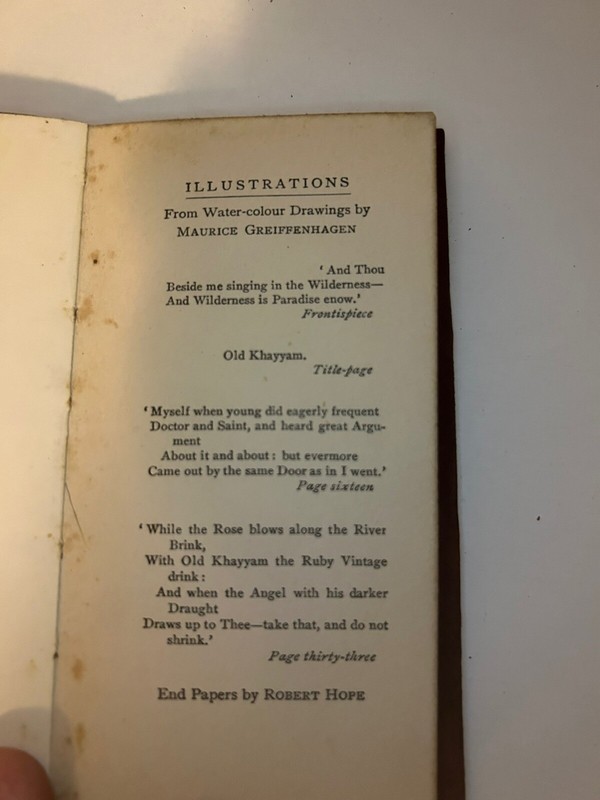 RARE 1910 Rubaiyat of Omar Khayyam - TN Foulis London Booklet - Greiffenhagen gallery